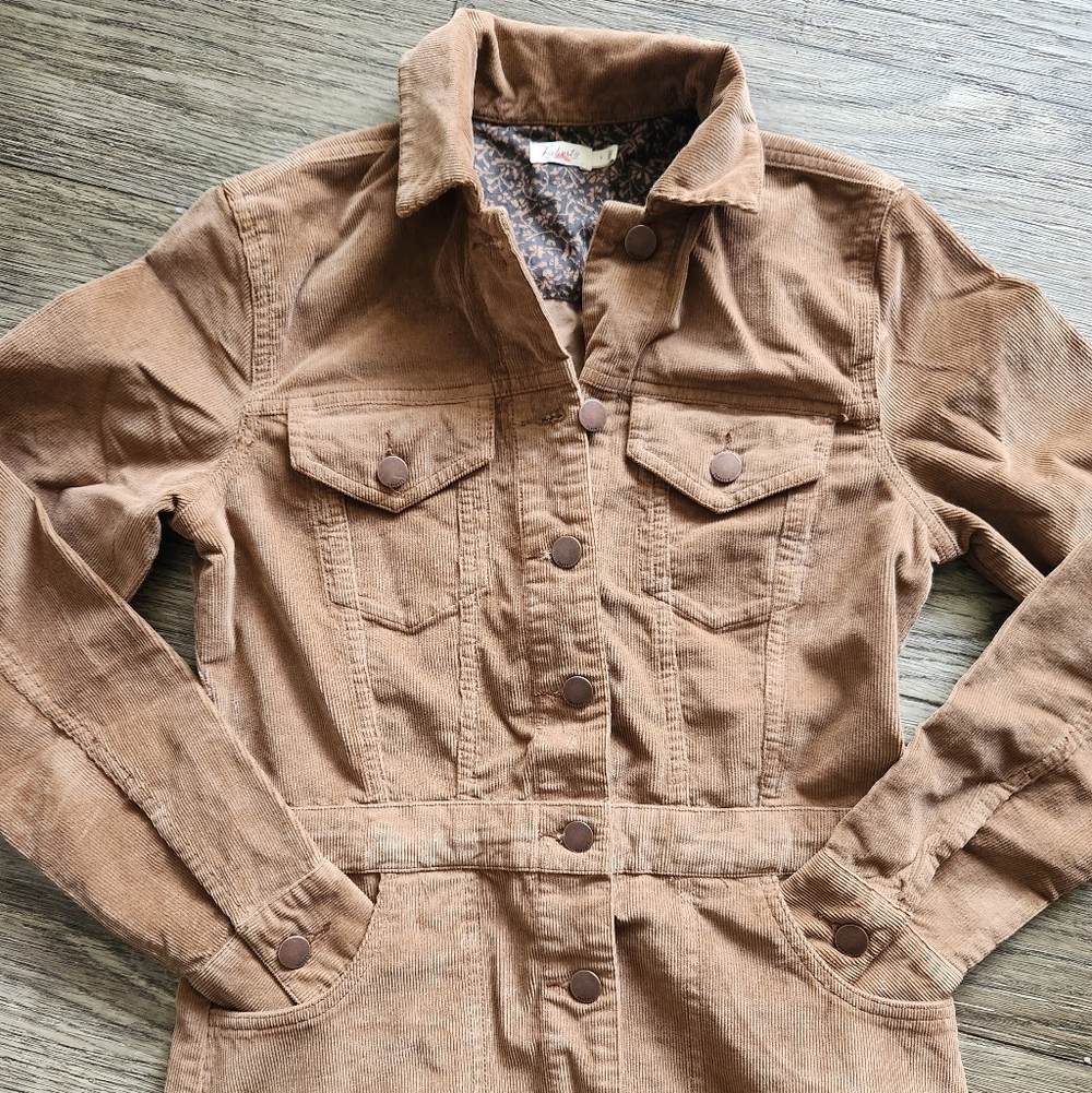 Faherty Stretch Cord Michelle Long Sleeve Button Up Shirt Dress Size 0 - Picture 5 of 11
